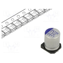10 pcs : YT1E157M08010VR - Capacitor: hybrid, -55÷150°C, Ø8x10mm, 150uF, 25VDC, SMD, Series: YT