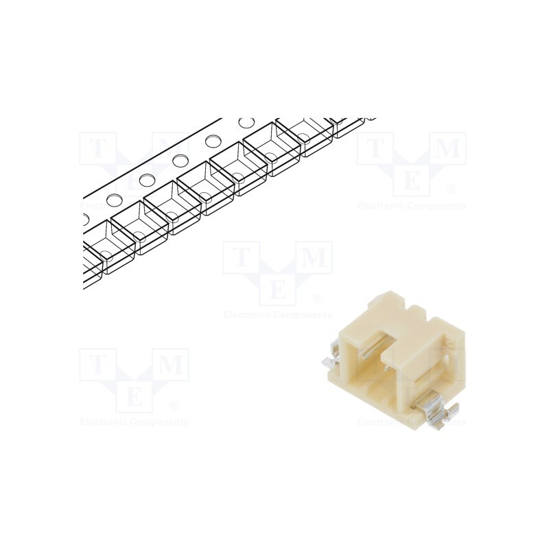 20 pcs : DF3EA-2P-2H(21) - Socket, wire-wire/PCB, male, DF3, 2mm, PIN: 2, SMT, on PCBs, tinned