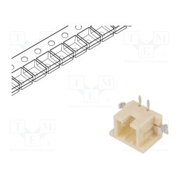 20 pcs : DF3EA-2P-2V(21) - Socket, wire-wire/PCB, male, DF3, 2mm, PIN: 2, SMT, on PCBs, tinned