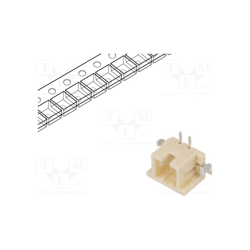 20 pcs : DF3EA-2P-2V(21) - Socket, wire-wire/PCB, male, DF3, 2mm, PIN: 2, SMT, on PCBs, tinned