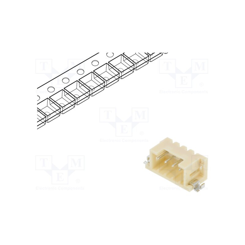20 pcs : DF3EA-4P-2H(21) - Socket, wire-wire/PCB, male, DF3, 2mm, PIN: 4, SMT, on PCBs, tinned