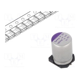 10 pcs : 35SVPD22M - Capacitor: polymer, 22uF, 35VDC, SVPD, SMD, ±20%, -55÷125°C, Ø8x12mm