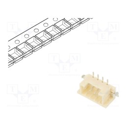 20 pcs : DF3EA-4P-2V(21) - Socket, wire-wire/PCB, male, DF3, 2mm, PIN: 4, SMT, on PCBs, tinned