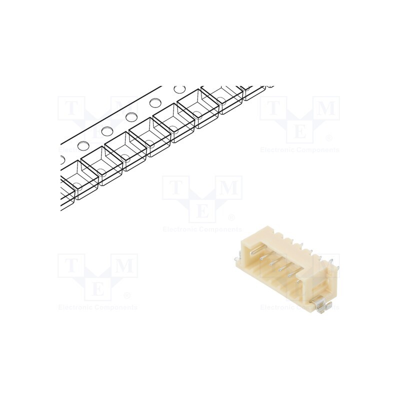10 pcs : DF3EA-6P-2H(21) - Socket, wire-wire/PCB, male, DF3, 2mm, PIN: 6, SMT, on PCBs, tinned