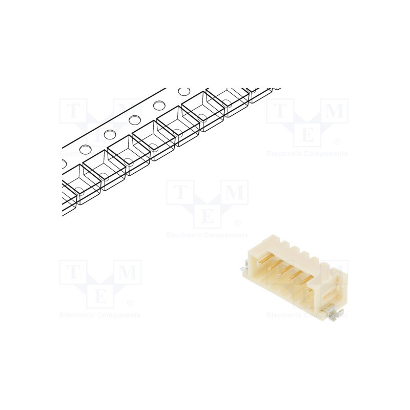 10 pcs : DF3EA-6P-2H(51) - Socket, wire-wire/PCB, male, DF3, 2mm, PIN: 6, SMT, on PCBs, 1000pcs.