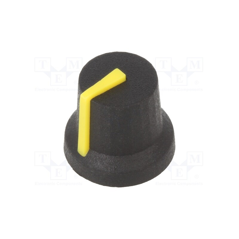 10 pcs : CL170850BR - Knob, with pointer, rubber,plastic, Øshaft: 6mm, Ø16.8x14.5mm