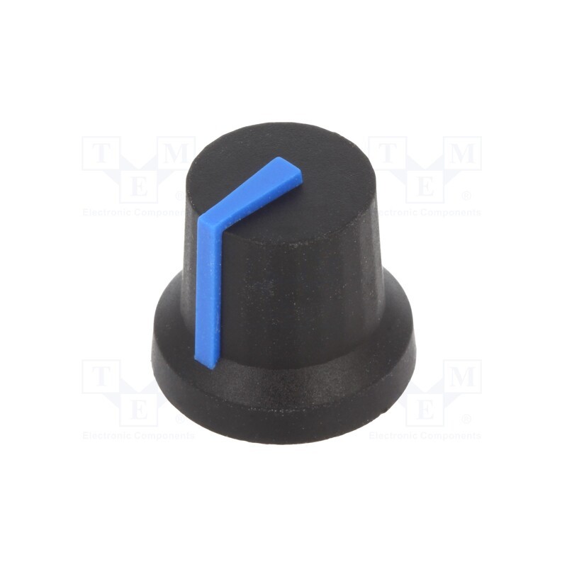 10 pcs : CL170851BR - Knob, with pointer, rubber,plastic, Øshaft: 6mm, Ø16.8x14.5mm