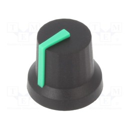 10 pcs : CL170852BR - Knob, with pointer, rubber,plastic, Øshaft: 6mm, Ø16.8x14.5mm