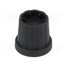 10 pcs : CL178883 - Knob, with flange, plastic, Øshaft: 6mm, Ø16.5x19.2mm, black