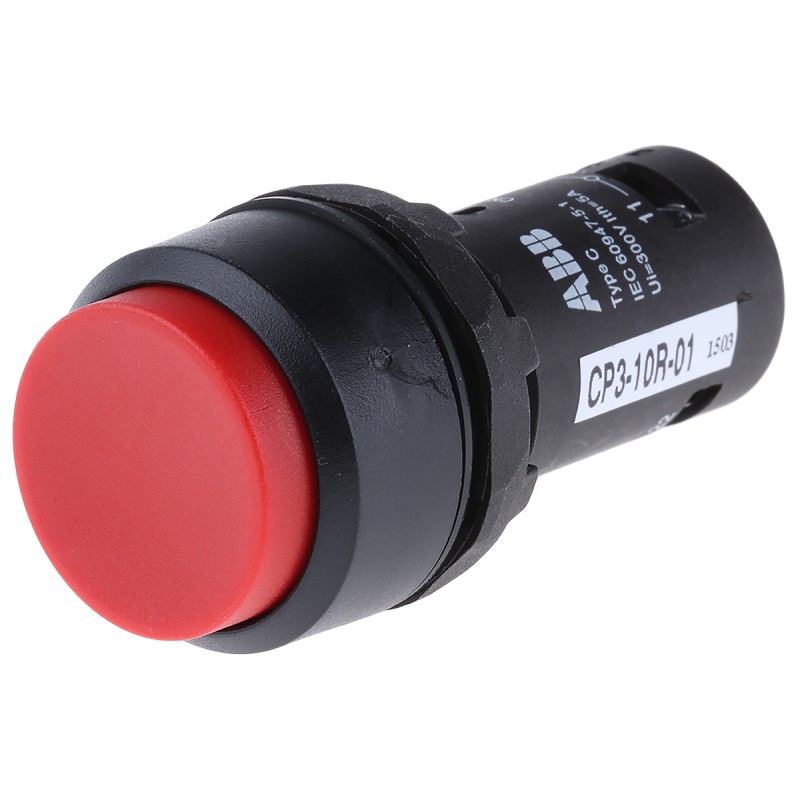 1 pcs - ABB Compact Series Push Button, Panel Mount, 22mm Cutout, SPST, IP69K