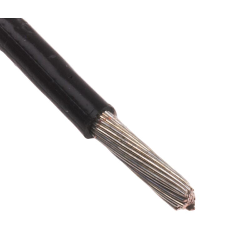 1 Reel of 100 M - RS PRO Black Hook Up Wire, 14 AWG, 37/0.25 mm, 100m, ETFE Insulation