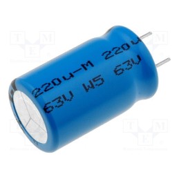 10 pcs : MAL213668221E3 - Capacitor: electrolytic, low ESR, THT, 220uF, 63VDC, Ø12.5x20mm