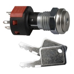 1 pcs - Key Switch, DPST, 4 A 1-Way Flat-Key