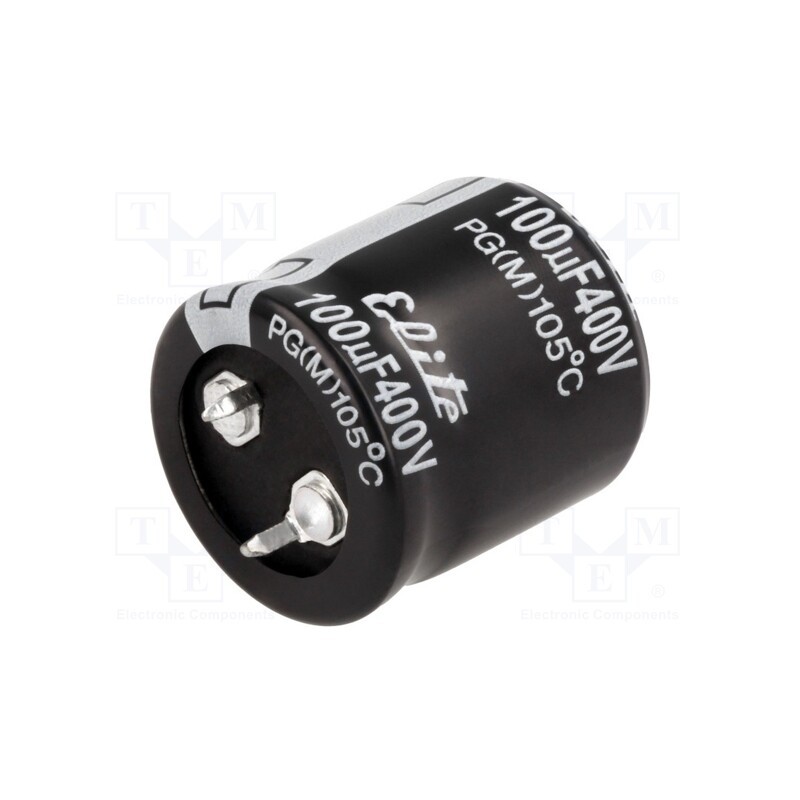 10 pcs : PG2G101MND2525 - Capacitor: electrolytic, SNAP-IN, 100uF, 400VDC, Ø25x25mm, ±20%
