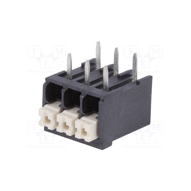 10 pcs : DG212R-THR-3.5-03P-13-100AH - PCB terminal block, angled 90°, 3.5mm, ways: 3, on PCBs, terminal