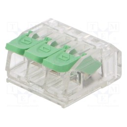 10 pcs : DG221-5.6-03P-17-00AH - Quick splice, spring clamp, 0.2÷4mm2, 24AWG÷12AWG, 300V, 20A