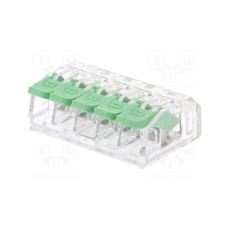 10 pcs : DG221-5.6-05P-17-00AH - Quick splice, spring clamp, 0.2÷4mm2, 24AWG÷12AWG, 300V, 20A