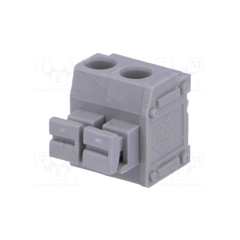 20 pcs : DG235-5.0-02P-11 - PCB terminal block, angled 90°, 5mm, ways: 2, on PCBs, 1.5mm2, 8A