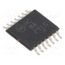 10 pcs : MC74HC11ADTG - IC: digital, AND, Ch: 3, IN: 3, CMOS, SMD, TSSOP14, 2÷6VDC, -55÷125°C