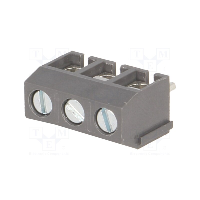 20 pcs : DG301-5.0-03P-11-00A(H) - PCB terminal block, angled 90°, 5mm, ways: 3, on PCBs, 1.5mm2, grey