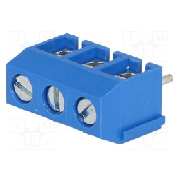 20 pcs : DG301-5.0-03P-12-00A(H) - PCB terminal block, angled 90°, 5mm, ways: 3, on PCBs, 1.5mm2, blue