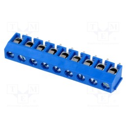 10 pcs : DG301-5.0-09P-12-00A(H) - PCB terminal block, angled 90°, 5mm, ways: 9, on PCBs, 1.5mm2, blue