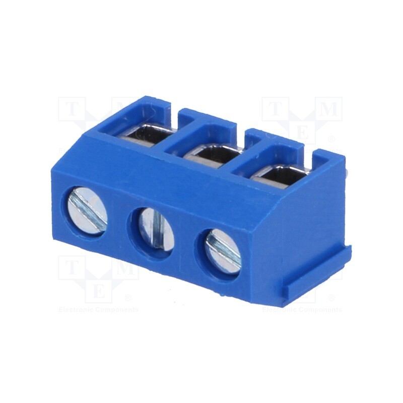 20 pcs : DG306-5.0-03P-12-00A(H) - PCB terminal block, angled 90°, 5mm, ways: 3, on PCBs, 1.5mm2, 15A