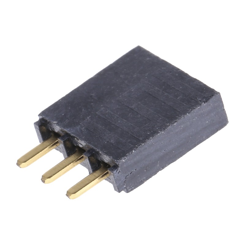 1 pcs - Samtec SSW Series Straight Through Hole Mount PCB Socket, 3-Contact, 1-Row, 2.54mm Pitch, Solder Termination