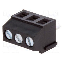 10 pcs : DG381-3.5-03P-13-00AH - PCB terminal block, angled 90°, 3.5mm, ways: 3, on PCBs, 1.5mm2