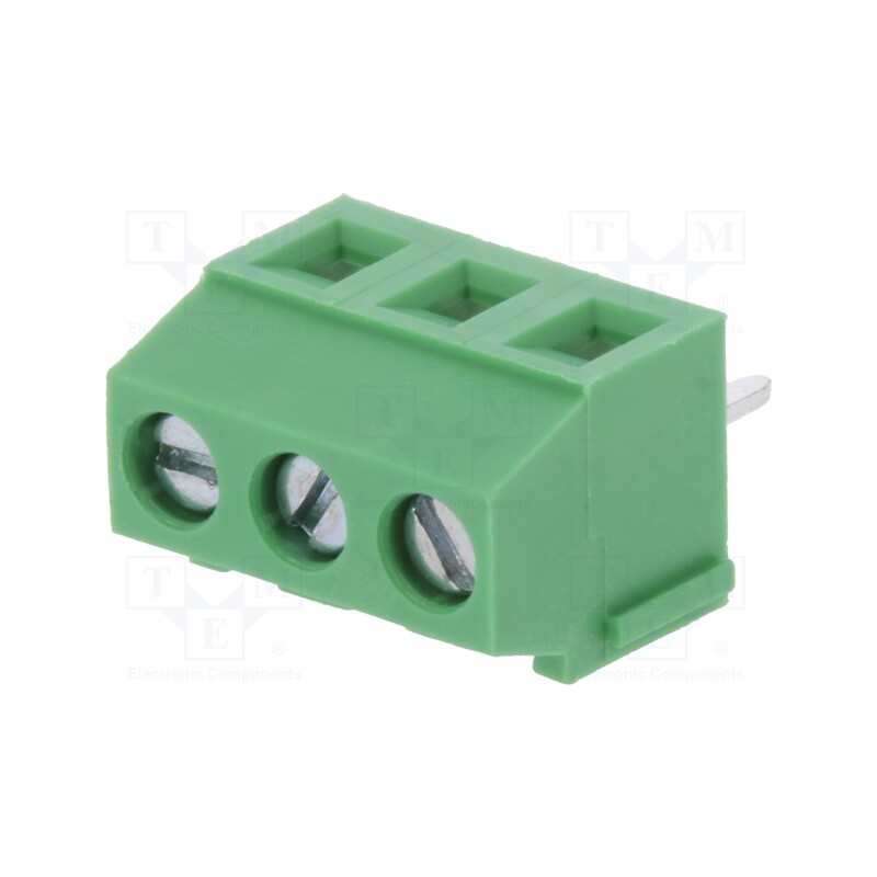 10 pcs : DG381-3.81-03P-14-00AH - PCB terminal block, angled 90°, 3.81mm, ways: 3, on PCBs, 1.5mm2