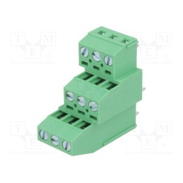 10 pcs : DG381A3-3.81-09P-14-00AH - PCB terminal block, angled 90°, 3.81mm, ways: 9, on PCBs, 1mm2