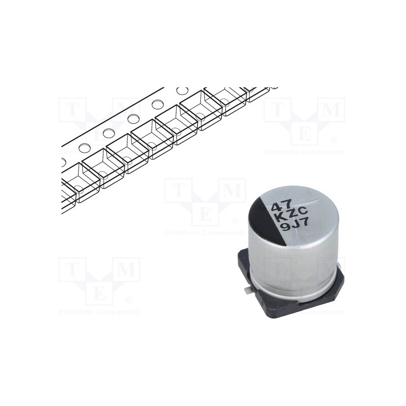 10 pcs : EEHZC1K470P - Capacitor: hybrid, 47uF, 80VDC, ESR: 36mΩ, ZC, SMD, ±20%, -55÷125°C