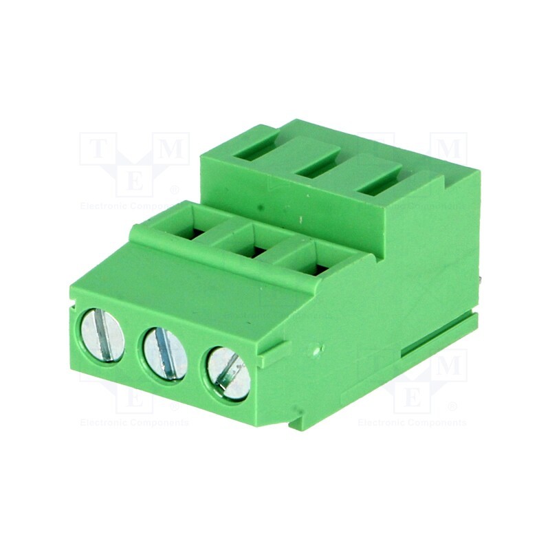 10 pcs : DG500H-5.0-03P-14-00AH - PCB terminal block, angled 90°, 5mm, ways: 3, on PCBs, 2.5mm2, 24A