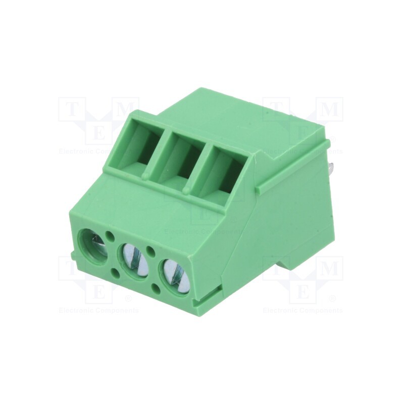 10 pcs : DG504-5.08-03P-14-00AH - PCB terminal block, angled, 5.08mm, ways: 3, on PCBs, 2.5mm2, 18A