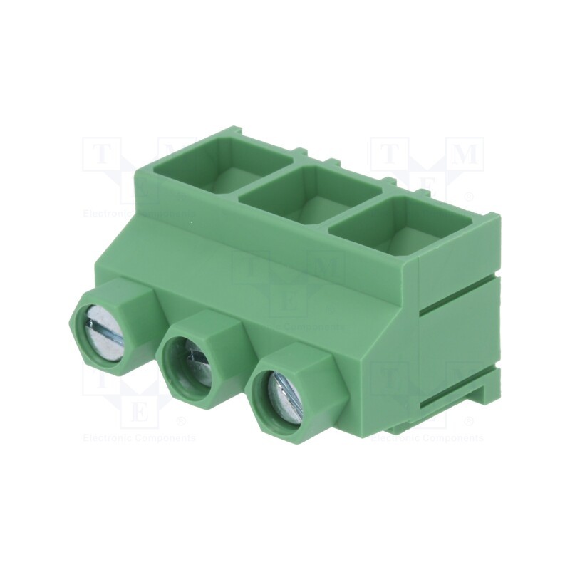 10 pcs : DG638-9.52-03P-14-00AH - PCB terminal block, angled 90°, 9.52mm, ways: 3, on PCBs, 4mm2