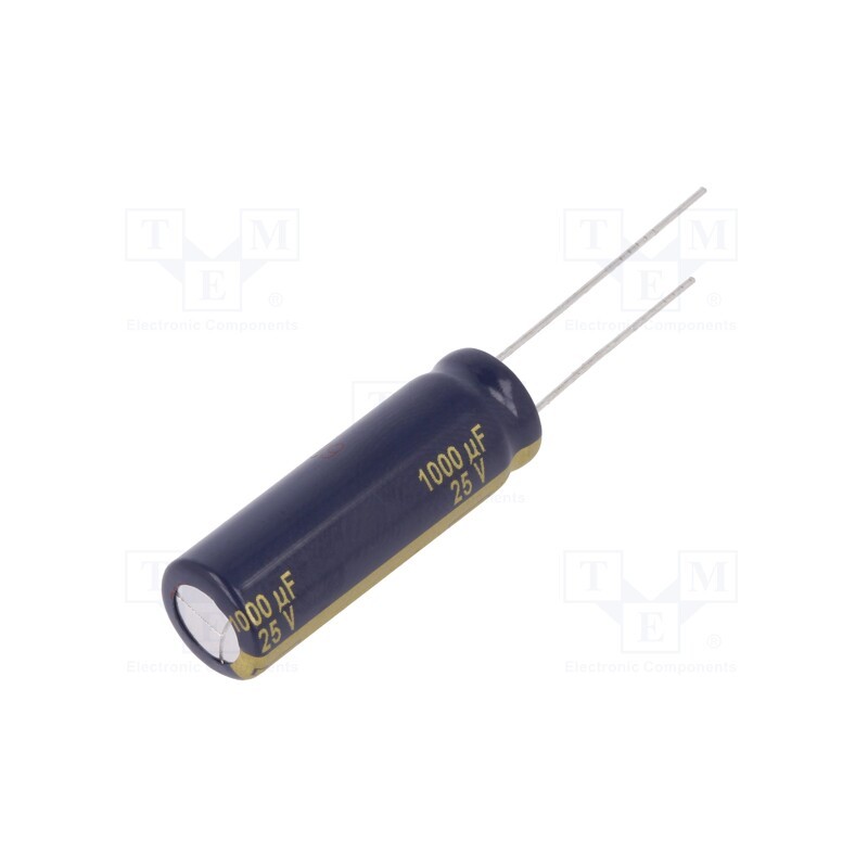 10 pcs : EEUFC1E102L - Capacitor: electrolytic, low ESR, THT, 1000uF, 25VDC, Ø10x30mm