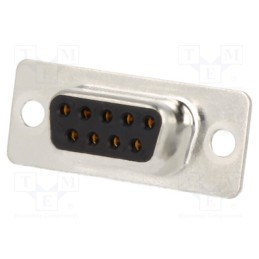 10 pcs : DM09-SS - D-Sub, PIN: 9, plug, female, for cable, soldering, black