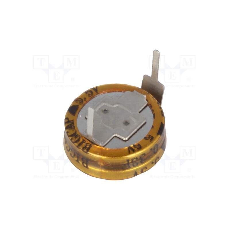 10 pcs : BCE005R5H334FBS - Supercapacitor, THT, 0.33F, 5.5VDC, ±20%, Ø11.5x6mm, -25÷70°C, EDLC