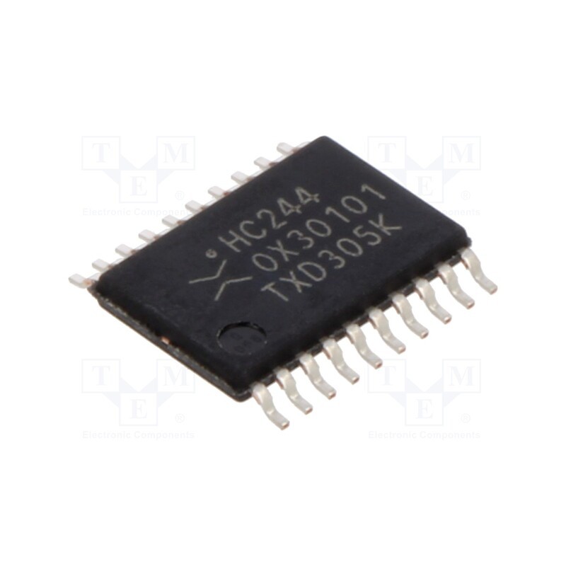 10 pcs : 74HC244PW,118 - IC: digital, buffer,non-inverting,line driver, Ch: 2, CMOS, SMD