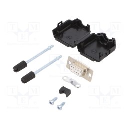 10 pcs : DPPK09-BK-DBS-W-K - D-Sub, PIN: 9, plug, female, soldering, for cable, white