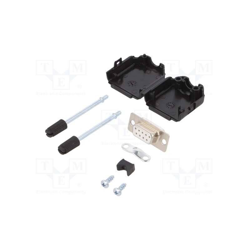 10 pcs : DPPK09-BK-DBS-W-K - D-Sub, PIN: 9, plug, female, soldering, for cable, white