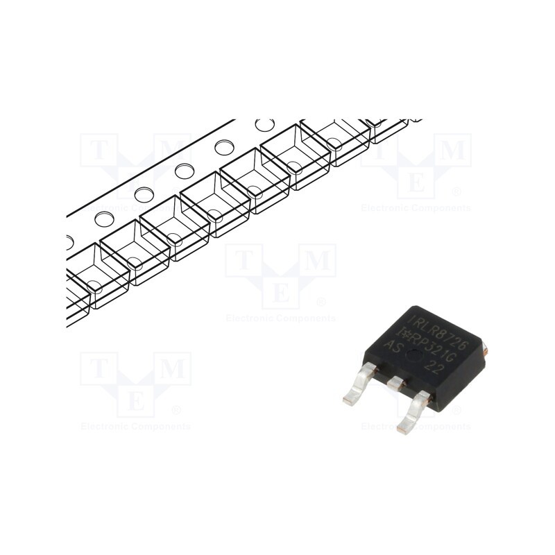 10 pcs : IRLR8726TRPBF - Transistor: N-MOSFET, unipolar, 30V, 61A, Idm: 340A, 75W, DPAK