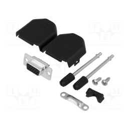 10 pcs : DPPK09-BK-HDS-K - D-Sub HD, PIN: 15, plug, female, soldering, for cable