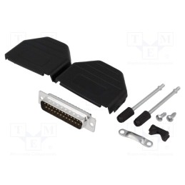 10 pcs : DPPK25-BK-DBP-K - D-Sub, PIN: 25, plug, male, soldering, for cable, Kit: complete set