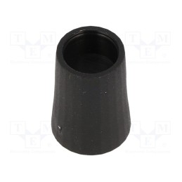 20 pcs : CL178812 - Knob, conical, thermoplastic, Øshaft: 6mm, Ø12x17mm, black, push-in