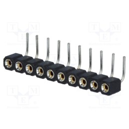 10 pcs : DS1002-01-1*10R13 - Socket, pin strips, female, PIN: 10, turned contacts, angled 90°