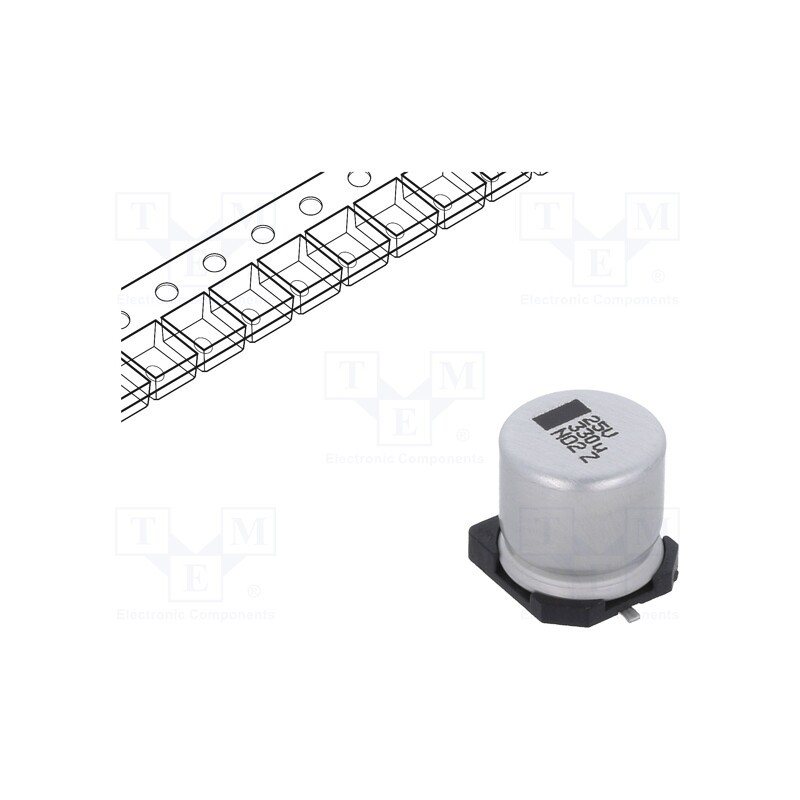 10 pcs : MAL215097601E3 - Capacitor: electrolytic, SMD, 330uF, 25VDC, 10x10x10mm, ±20%