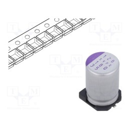 10 pcs : 35SVPK180M - Capacitor: polymer, 180uF, 35VDC, SVPK, SMD, ±20%, -55÷125°C, 1000h