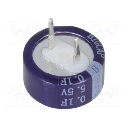10 pcs : BCE005R5C104FS - Supercapacitor, THT, 0.1F, 5.5VDC, ±20%, Ø13.5x6.6mm, -25÷70°C