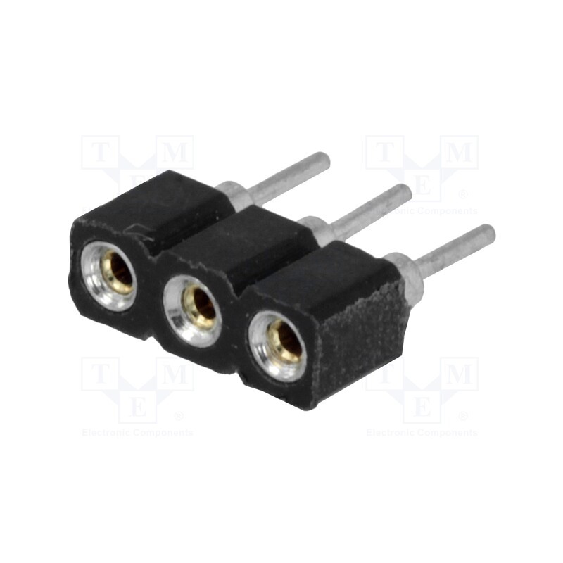 50 pcs : DS1002-01-1*3V13-JK - Socket, pin strips, female, PIN: 3, turned contacts, straight, THT